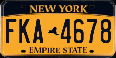 NY license plate FKA4678