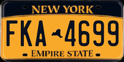 NY license plate FKA4699