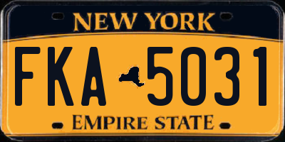 NY license plate FKA5031