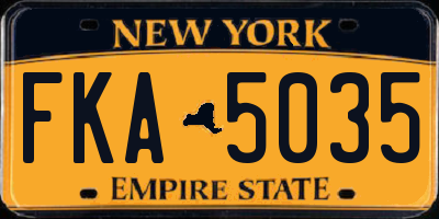 NY license plate FKA5035