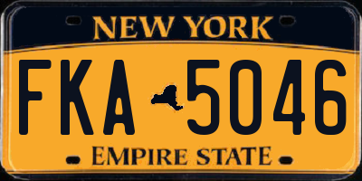 NY license plate FKA5046