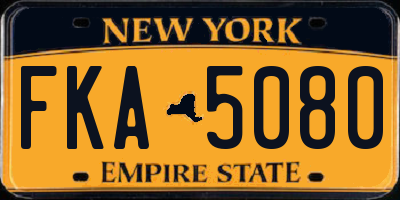 NY license plate FKA5080