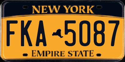 NY license plate FKA5087