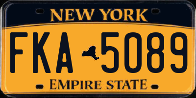 NY license plate FKA5089