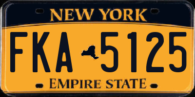 NY license plate FKA5125