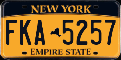 NY license plate FKA5257