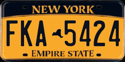 NY license plate FKA5424