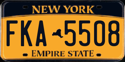 NY license plate FKA5508
