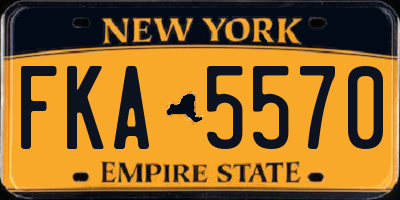 NY license plate FKA5570
