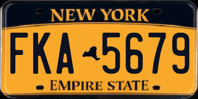 NY license plate FKA5679
