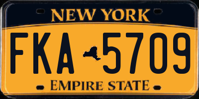 NY license plate FKA5709