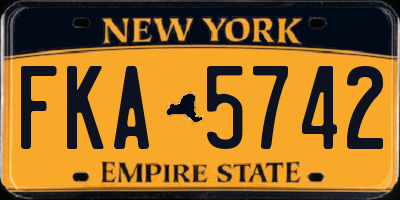 NY license plate FKA5742