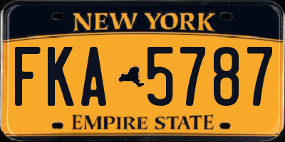 NY license plate FKA5787
