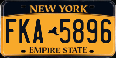 NY license plate FKA5896