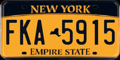 NY license plate FKA5915