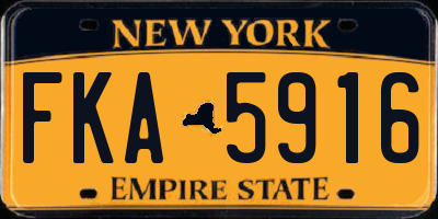 NY license plate FKA5916