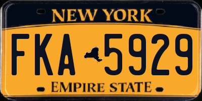 NY license plate FKA5929