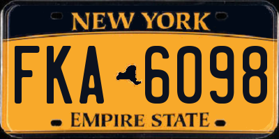 NY license plate FKA6098