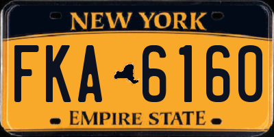 NY license plate FKA6160
