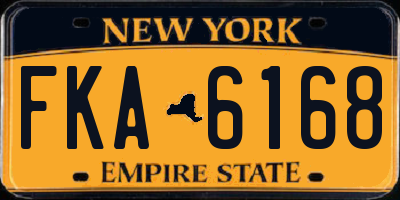NY license plate FKA6168