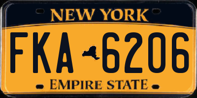 NY license plate FKA6206