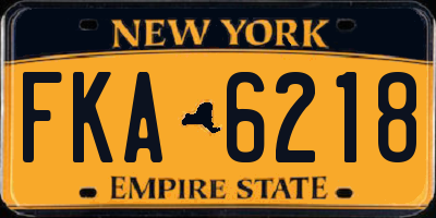 NY license plate FKA6218