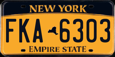 NY license plate FKA6303
