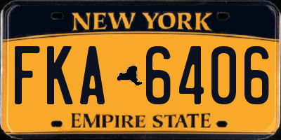 NY license plate FKA6406