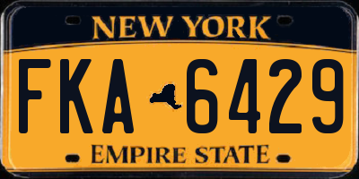 NY license plate FKA6429