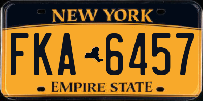 NY license plate FKA6457