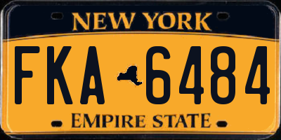 NY license plate FKA6484