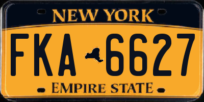 NY license plate FKA6627