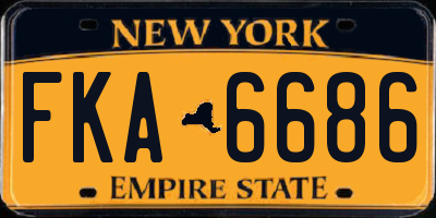 NY license plate FKA6686