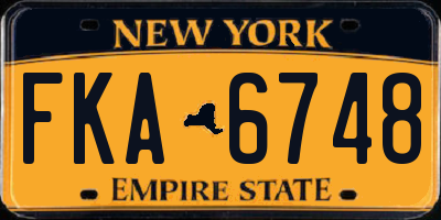 NY license plate FKA6748