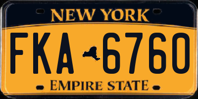 NY license plate FKA6760