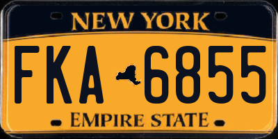 NY license plate FKA6855