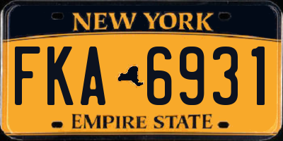 NY license plate FKA6931