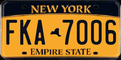 NY license plate FKA7006