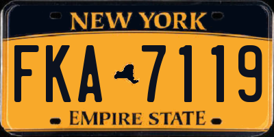 NY license plate FKA7119