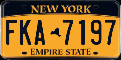 NY license plate FKA7197