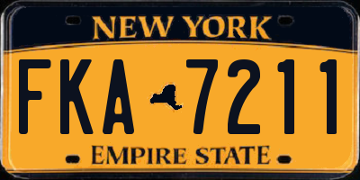 NY license plate FKA7211