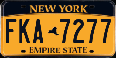 NY license plate FKA7277