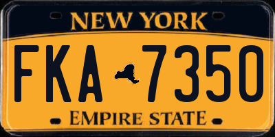 NY license plate FKA7350