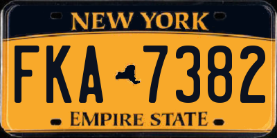NY license plate FKA7382