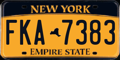 NY license plate FKA7383