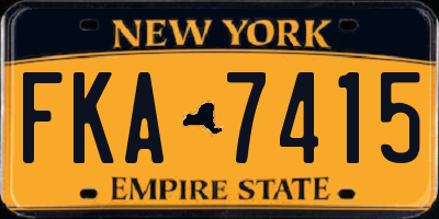NY license plate FKA7415