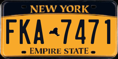 NY license plate FKA7471