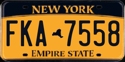 NY license plate FKA7558