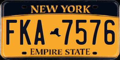 NY license plate FKA7576