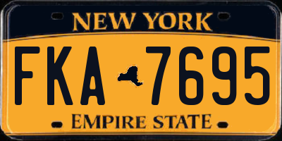 NY license plate FKA7695